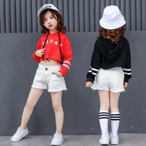 Girls Clothing for Hip Hop Dance Costumes Kids Loose Hoodies Ballroom Dancing Clothes Fashion Short Pants Jazz Girls Dancewear