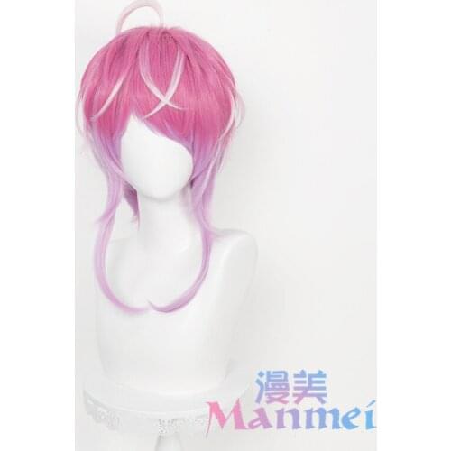 Hot Anime Hypnosis Mic Amemura Ramuda DRB Wigs Cosplay Synthetic Pink Wigs High Temperature Soft Hair Silk Cosplay