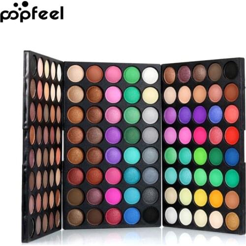 POPFEEL Brand 120 Colors Gliltter Eyeshadow Palette Matte Eye Shadow Pallete Shimmer Shine Nude Make Up Palette Set Kit Cosmetic