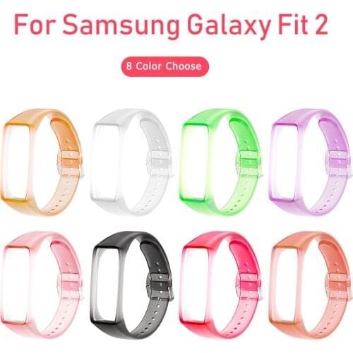 Transparent Wrist Strap for Samsung Galaxy Fit 2 SM-R220 Smartwatch Smart Watch Band Waterproof Bracelets Wristband Accessories