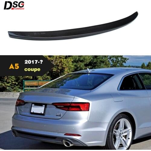 Real Carbon Fiber Gloss Finished Rear Trunki Deck Spoiler Car Accessory Tail Wing Fit for Audi A5 8W6 (2017+) 2-Door Coupe Only