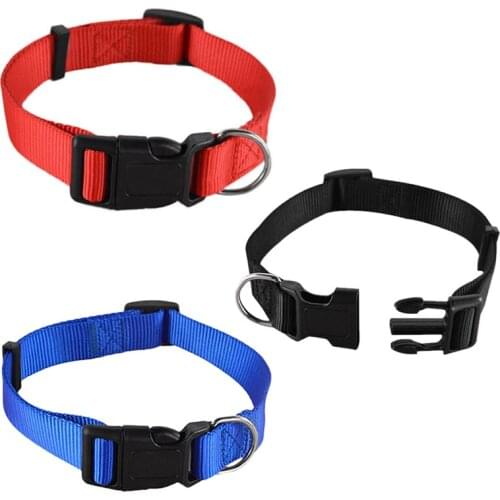 Adjustable Nylon Dog Puppy Collar with Buckle and Clip for Lead