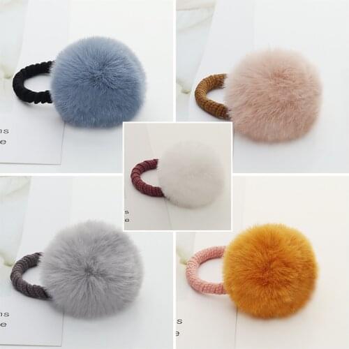 10 Colors Cute Furry Ball Hair Ties Soft Hairballs Headband Elastic Rubber Band Fashion Hair Accessories for Children Girls Gift