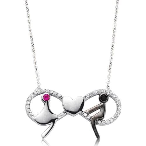 Silverlina Silver Eternal Lovers Lady Necklace