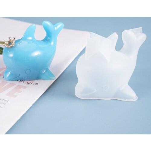 3D Dolphin Mold Silicone Mould Resin Decorative Craft Jewelry Making Mold For Soap Baking Chocolate Fodant Cake Kitchen Tools