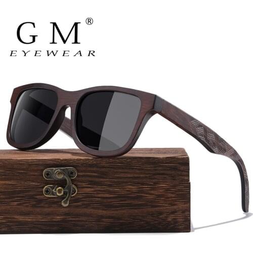 GM Natural Polarized Wooden Sunglasses Men Bamboo Sun glasses Women Brand Designer Original Wood Glasses Oculos de sol S3833