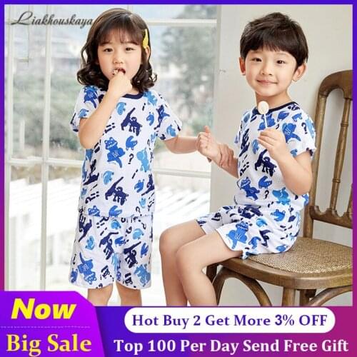 Spring Baby Boys Girls Pajamas Set Children Sleepwear Kids Print Leopard Sleepwear Lounge Wear Cotton Girls Evening 18M-8 Year