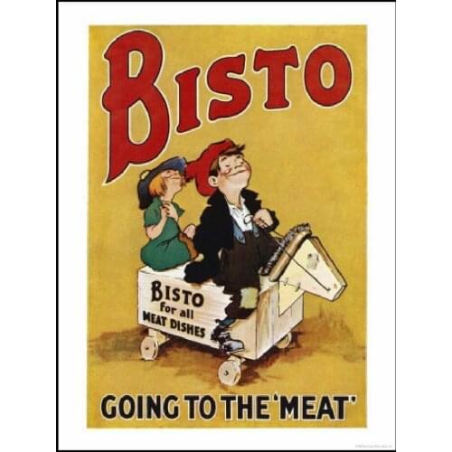 BISTO VINTAGE RETRO METAL TIN SIGN POSTER WALL PLAQUE