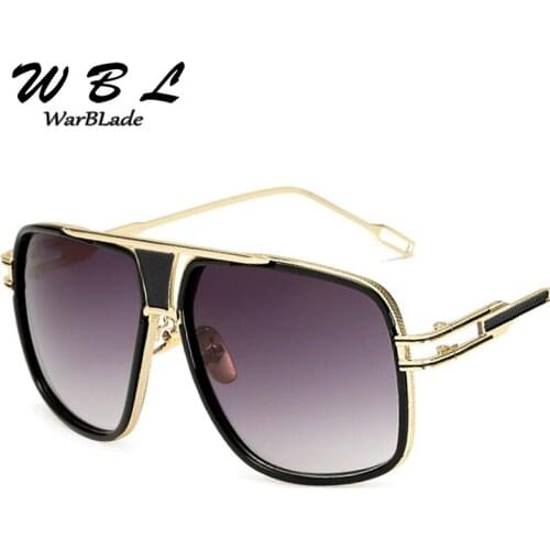 WarBLade18K Gold Plated Square Men Sunglasses Women Couple Flat Top Luxury Brand Design Ladies Sunglasses Shades Sun Glasses