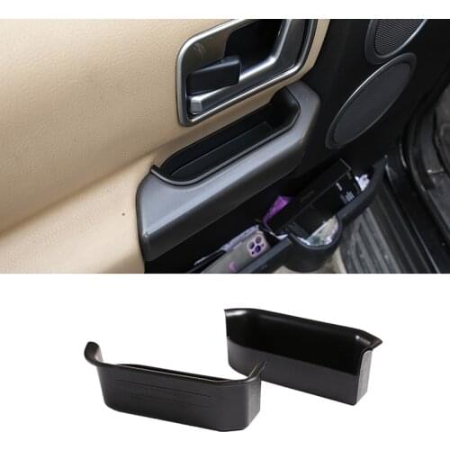 For 04-09 Land Rover Discovery 3 ABS black Car Door Storage Box Phone Tray Modification accessories
