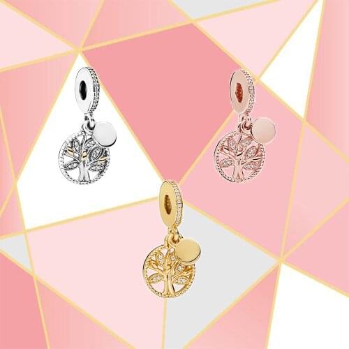 2021 New Fashion 100% S925 Sterling Silver Hollow Circle With Small Flower Pendant Original Diy Bracelet Suitable For Women