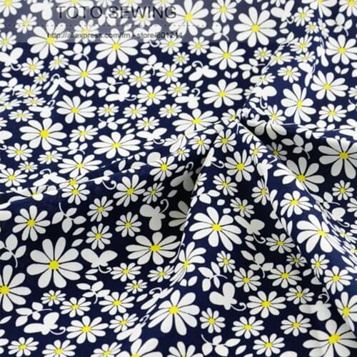 1 meter daisy Printed cotton fabric fashion clothing sewing cloth quilting patchwork fashion design 145cm wide