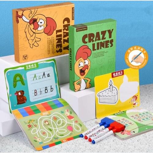 1Set Drawing Learning Toy Writing Board Developmental Paperpad Montessori Preschool Educational Toy Pen Holding Training