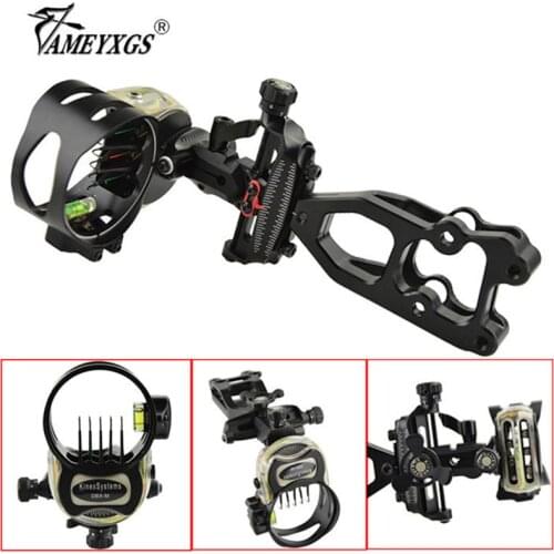 1pc Archery Bow Sight Fiber Optic Micro Adjust 5-pins Sight Compound Bow Shooting Hunting Bows And Arrows Sports Accessories