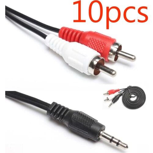 10pcs 3.5mm To 2 RCA Audio Y Adapter Cable/Cord/ For Creative Zen MP3/MP4 Player