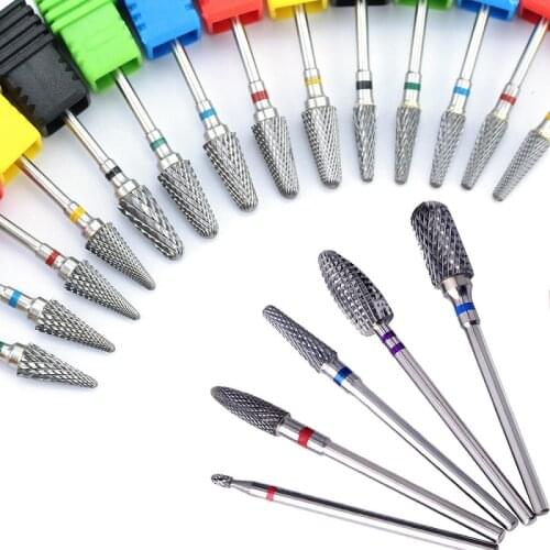 18 Types Carbide Nail Drill Bits For Removing Nail Gel Varnish Dead Skin For Electric Manicure Milling Cutter Accessories Tools
