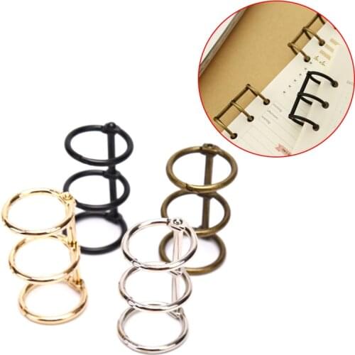 2Pcs Metal Loose Leaf Book Binder 3 Rings For Notebook Clips Metal Binder Calendar Circle Stationery Office Album Scrapbook