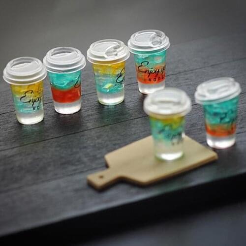 2pcs Creative New 1/12 Dollhouse Miniature Resin Simulation Drink Model Toy for Doll House Decoration Kids Play Toys