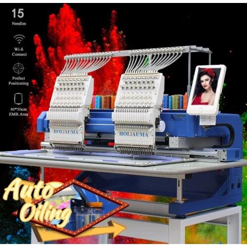 Holiauma 2 head 15 needles tajima cpmputerized embroidery machine for t-shirt prices on sale
