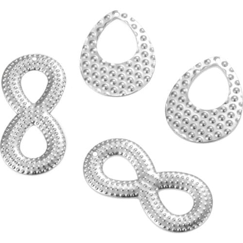 20Pcs/Lot Stainless Steel Embossing Teardrop Infinity Earring Link Connectors DIY Dangle Ear Wire Components Charms Handmade