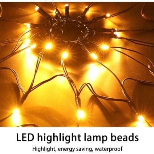 2021 Halloween LED Spider Web String Light with Remote Control Net Mesh Atmosphere Lamp Outdoor Indoor Party Decor Hot