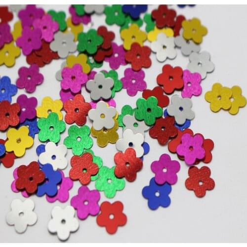 2500 Mixed Color 10mm Flat Flower Loose sequins Paillettes Sewing Wedding Craft