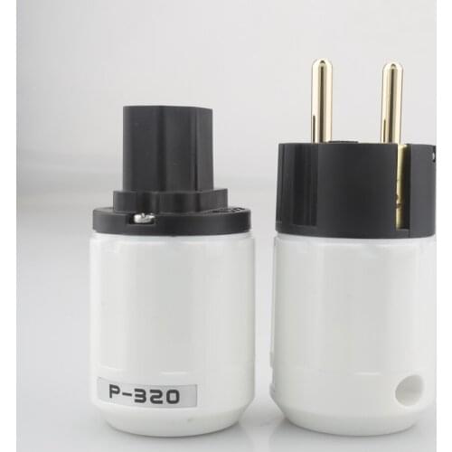 5PAIRS HI-End P320+C320 24K Gold Plated Schuko Power Plug European Plug Adapter Schuko Type for Germany, France, Europe, Russia