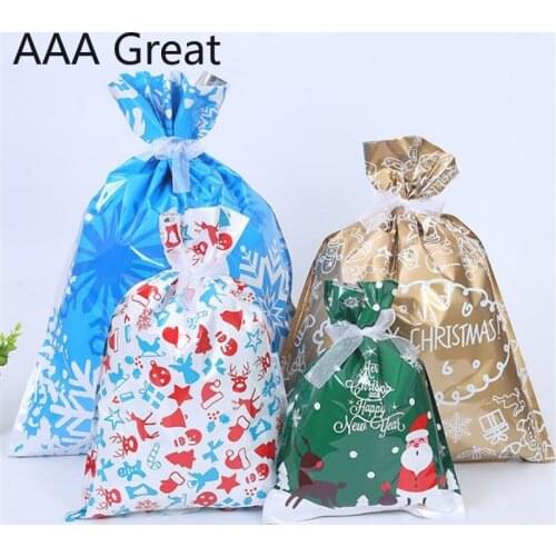 50Pcs/Lot Christmas Gift Bag Christmas Candy Bag Wedding Party Cookie Decorations New Year Presents Baking Package Party Pouches