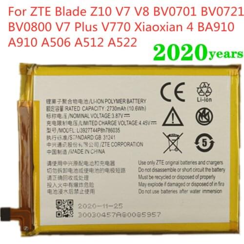 New 2730mAh Li3927T44P8h786035 Original Battery For ZTE Blade V8 V7 V0800 BV0800 V7 Plus V770 Xiaoxian 4 BV0701 Z10 Batteries
