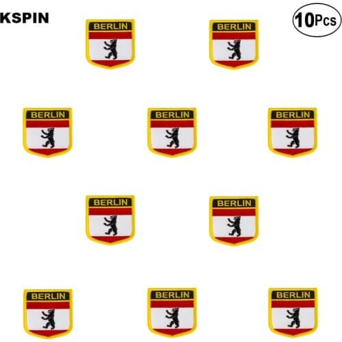 Berlin Flag Embroidery Patches Iron on Saw on Transfer patches Sewing Applications for Clothes in Home&Garden