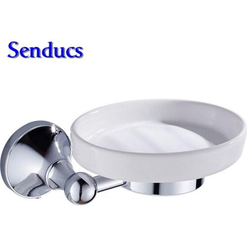 Free shipping European style polished chrome soap holder with top quality solid brass bathroom soap dish by lowest price soap