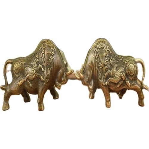 Pure bull Choi antique bronze cattle cattle fortune copper crafts gifts small bull stocks bull Home Furnishing