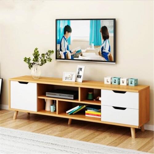 Wooden TV Cabinet TV Stand Unit Audio-visual Storage Cabinets Drawers Living Room Furniture Shelf Storage Organizer 140 x 30 cm