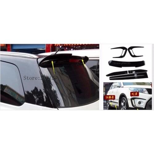 For Suzuki Vitara 2016 2017 2018 ABS car sopiler Tail Rear Bumper Protector body side molding fog cover Trim