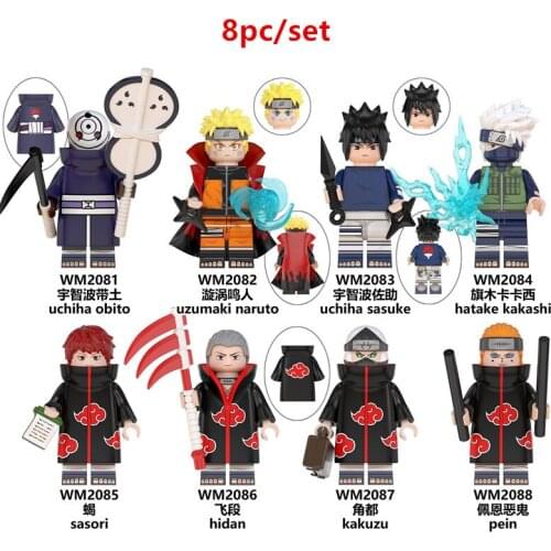 8Pcs/Set Kakashi Sakura action Figure Toys Sasuke Itachi Obito Gaara Japan Anime Series Characters DIY toy For Children