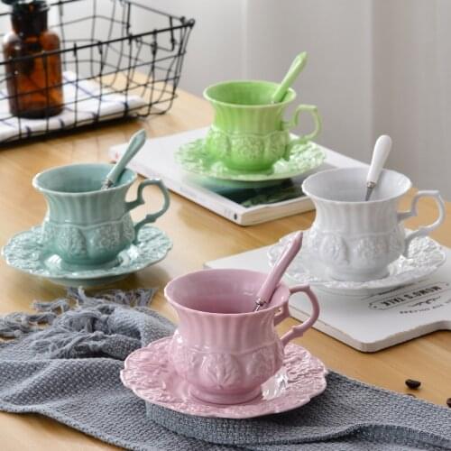 European girl cute dish creative pink heart fairy Korean version of the coffee cup office water cup luxury small suit tumbler