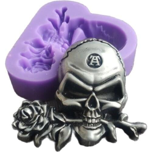Skull Rose Silicone Mold For Fondant Chocolate Epoxy Sugarcraft Mould Pastry Cupcake Decorating Kitchen Accessories