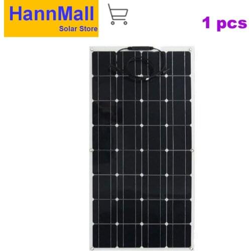 HannMall 20V 100W Flexible Solar Panel Motorhomes Boats Roof 12V Battery Charger 100w Solar Module