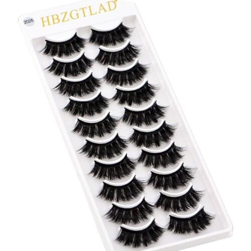 HBZGTLAD 10 pairs natural false eyelashes fake lashes long makeup 3d mink lashes eyelash extension mink eyelashes for beauty