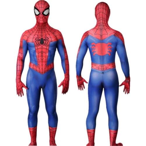Male/Female/Kids Peter Parker Cosplay Costume Zentai Halloween Costume SuperHero Bodysuit Jumpsuit Swimming Suits