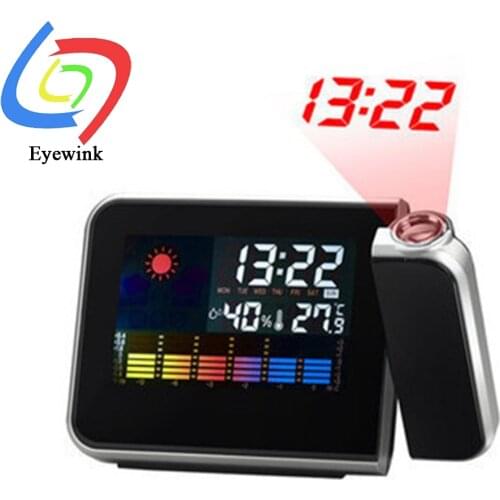 Creative fashion color screen LED electronic clock weather forecast projection clock alarm clock