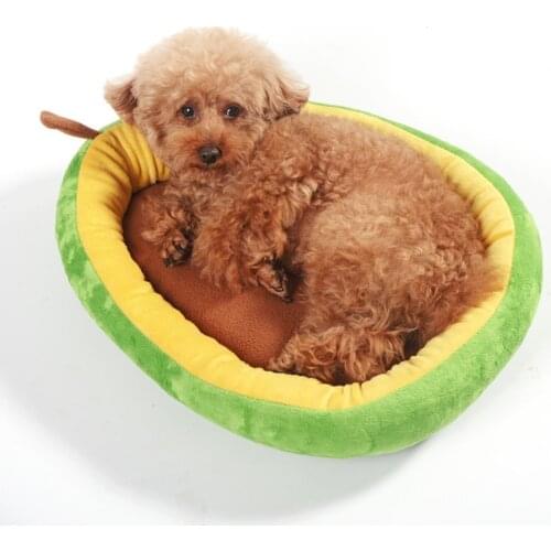 Avocado Pet Bed Soft Cotton Velvet Non Slip Green Fruit Bed for Small Dog Cat Comfortable Bed Chihuahua