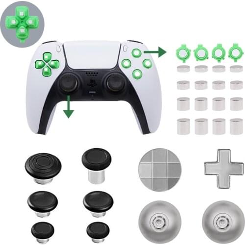 Magnetic Thumbsticks Buttons Dpads, Aluminium Thumbstick Joystick Adjustable Height for Playstation 5 PS5 Controller Replacement