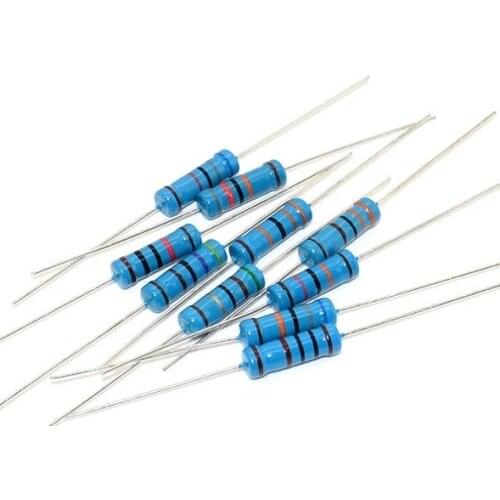 20pcs 2W Metal film resistor 1% 1R ~ 1M 2.2R 4.7R 10R 22R 47R 100R 220R 470R 1K 10K 100K 2.2 4.7 22 47 100 220 470 ohm