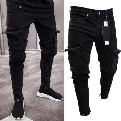 Fashion Pencil Pants Ripped Jeans Slim Spring Hole 2020 Mens Fashion Thin Skinny Jeans for Men Hiphop Trousers Clothes Clothing