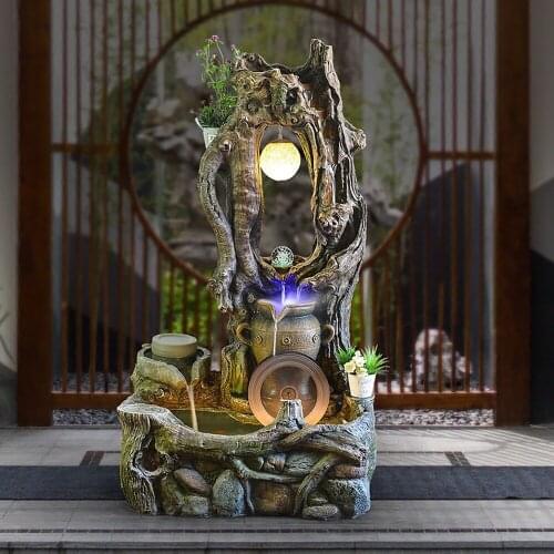 Floor fountain water decoration garden L big fish pond decoration Magic tree hole clubhouse office atomization humidifier crafts