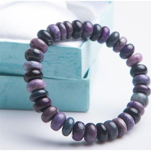 Genuine Purple Natural Sugilite Bracelets For Women Men Healing Crystal Gems Natural Stone Bracelet Crystal Abacus Bead Bracelet