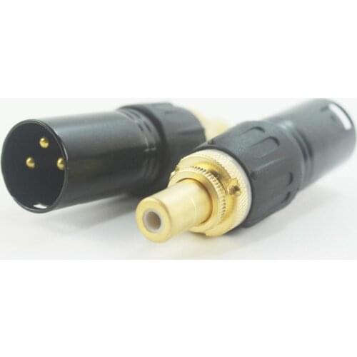 XLR Male to RCA Female Socket Adapter Gold Balanced Cable Plug Phono (Pair)