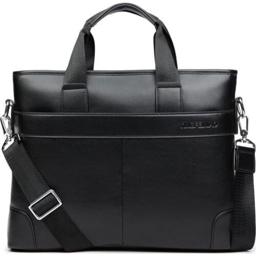 Mens Business office Briefcase Luxury Brand Leather Handbag Computer Laptop Shoulder bag women Solid Black Messenger Bags 2021