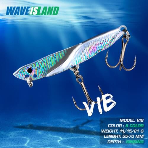 WAVEISLAND Metal Vib Bass Fishing Lure 8-20g Hook Boat Metal Jig Articulos De Pesca Isca Artificial Bass Bait Deep Sea Tackle